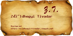 Zöldhegyi Tivadar névjegykártya