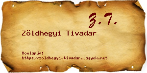 Zöldhegyi Tivadar névjegykártya